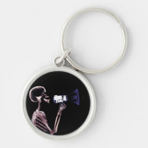 X-RAY VISION SKELETON ON MEGAPHONE - ORIGINAL KEYCHAINS