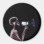 X-RAY VISION SKELETON ON MEGAPHONE - ORIGINAL REFRIGERATOR MAGNET