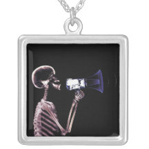 X-RAY VISION SKELETON ON MEGAPHONE - ORIGINAL PENDANT
