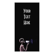 X-RAY VISION SKELETON ON MEGAPHONE - ORIGINAL PHOTO CARD TEMPLATE