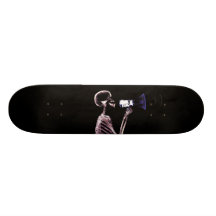 X-RAY VISION SKELETON ON MEGAPHONE - ORIGINAL SKATE DECK