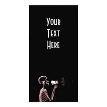 X-RAY VISION SKELETON ON MEGAPHONE - RED PICTURE CARD