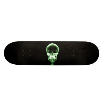 X-RAY VISION SKELETON SKULL - GREEN CUSTOM SKATE BOARD