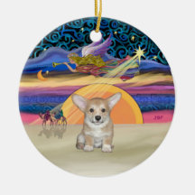 Xmas Star - Pembroke Welsh Corgi Puppy Christmas Ornaments