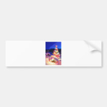 xmas tree 2x bumper stickers