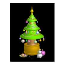 Xmas tree post card