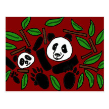 XX- Awesome Panda Bear Abstract Art Postcard