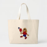 XX- Cocker Spaniel Playing Pickleball Cartoon Bags