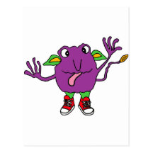 XX- Funny Purple Tickle Monster Postcard