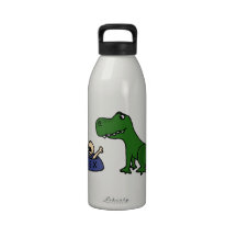 XY- Funny T-Rex Dinosaur and Skull in Bowl Water Bottles