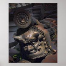 Yakushi-ji Temple Gate Gargoyle - Nara Japan Print