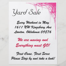 yard sale, flyer,cute,fun,simple,black,pink,bold