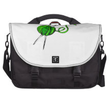 Yarn and Knitting Needles Laptop Messenger Bag