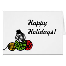 Yarn ball snowman happy holidays Card