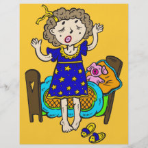 Yawning Bedtime Girl Flyer Design