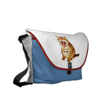 Yawning Tabby in Pastel Pencil Sketch Commuter Bags
