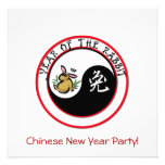 Year of the Rabbit with yin yang Invitation