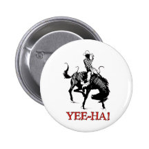 Yee-Ha! Rodeo cowboy on horse Pins