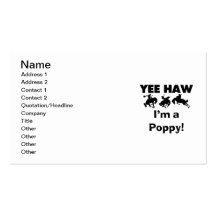 Yee Haw I'm a Poppy T-shirts and Gifts Business Cards
