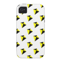 Yellow and Black Diamond Kites Pattern iPhone 4 Covers
