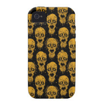 Yellow and Black Zombie Apocalypse Pattern Case-Mate iPhone 4 Case