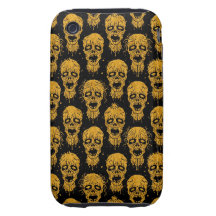 Yellow and Black Zombie Apocalypse Pattern Tough iPhone 3 Cover