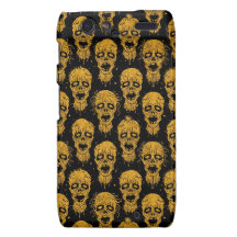 Yellow and Black Zombie Apocalypse Pattern Motorola Droid RAZR Case