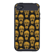 Yellow and Black Zombie Apocalypse Pattern iPhone 4/4S Cases