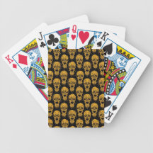 Yellow and Black Zombie Apocalypse Pattern Poker Deck