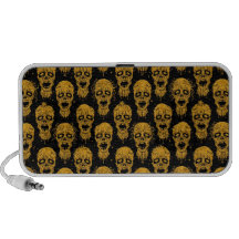 Yellow and Black Zombie Apocalypse Pattern Mp3 Speaker