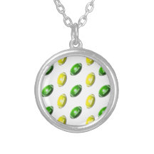 Yellow and Green Football Pattern Necklaces