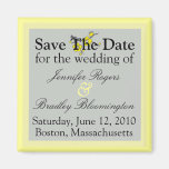 Yellow And Grey Save The Date Magnets magnets