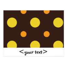 Yellow and Orange Dots on Brown Background Postcards