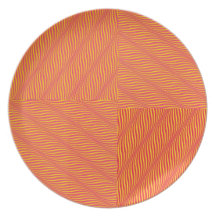 Yellow and Orange Waves Party Plates