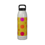 Yellow and Pink Polka Dots water bottles