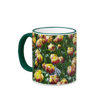 Yellow and Purple Tulips Coffee Mugs