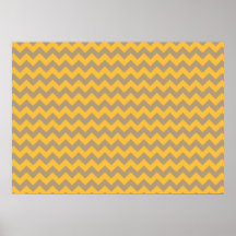 Yellow and Tan Chevron Pattern Poster