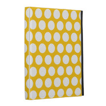 Yellow and White Polka Dot iPad Folio Cases