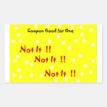 Yellow and white polka dot Not It sticker coupon