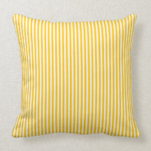 Yellow and White stripe throw pillow