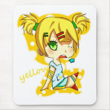 Yellow Anime Mousepad