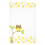 Yellow Baby Owl Customised Stationery