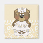 Yellow Ballerina Bear Refrigerator Magnet