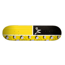 Yellow & Black Bee Pattern Skate Board Decks