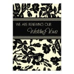 Yellow Black Wedding Vow Renewal Invitation Card