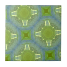 Yellow & blue Glass Pattern Ceramic Tiles