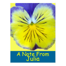 Yellow Blue Pansy Postcard