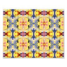 Yellow Blue Red Kaleidoscope design Photograph