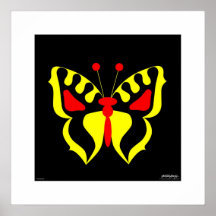 Yellow Butterfly Poster