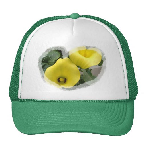 Yellow Calla Lilies and Hearts Hat